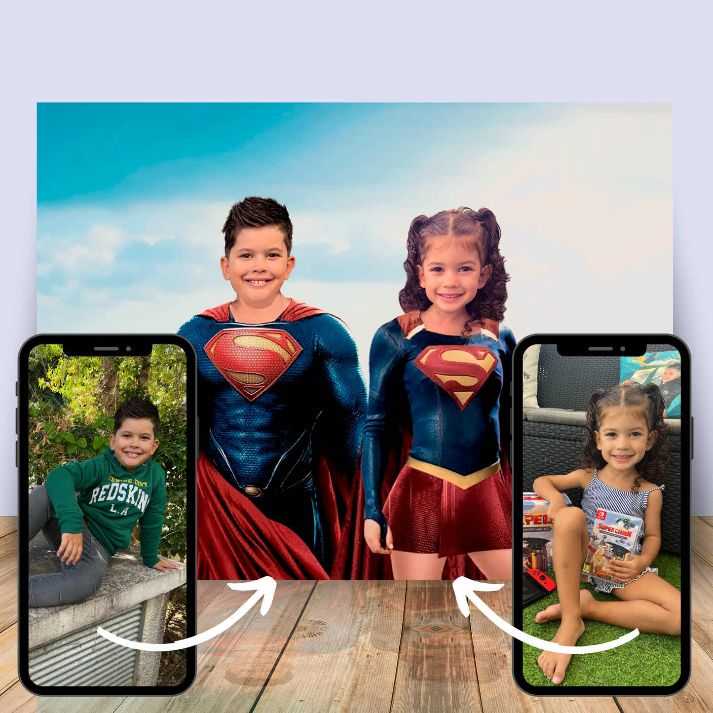 Superheroes (inspired by Superman and Superwoman) for 2 people